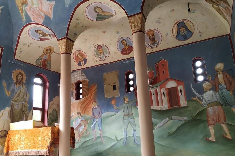 Freska u crkvi u Rožajama, Foto: https://twitter.com/RifatFejzic