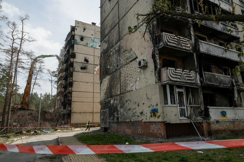 Posljedice ruskih napada na grad Irpinj u Kijevskoj oblasti