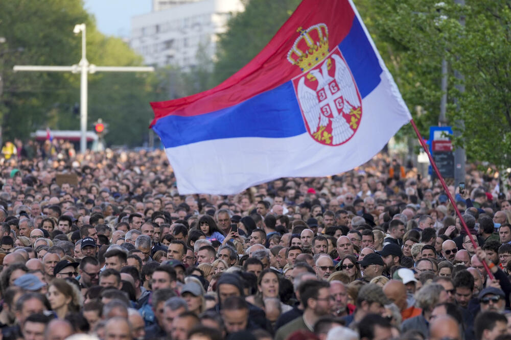 Sa protesta  “Srbija protiv nasilja” u Beogradu, Foto: Beta/AP