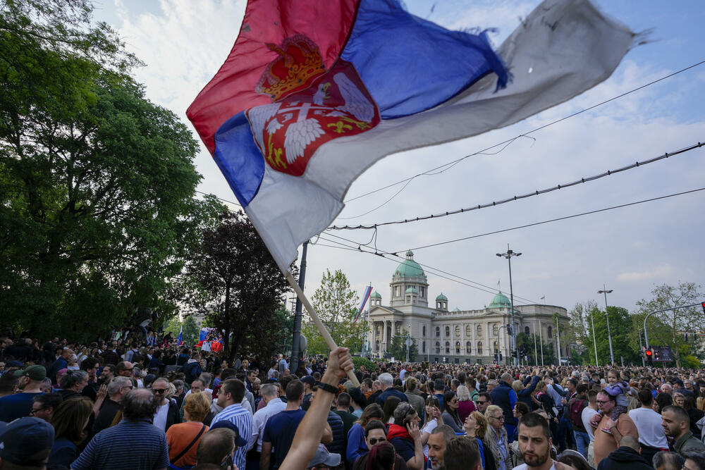 Sa protesta u Beogradu 19. maja