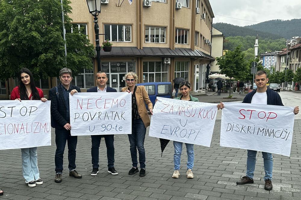 Detalj sa protesta SDP-a u pljevljima, Foto: SDP