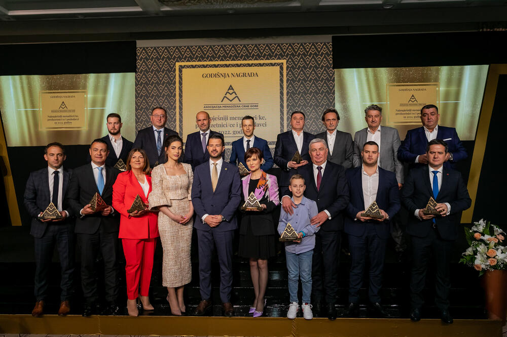 Sa svečanosti  godišnje nagrade najuspješnijim menadžerima i preduzetnicima za 2022. godinu., Foto: AMM