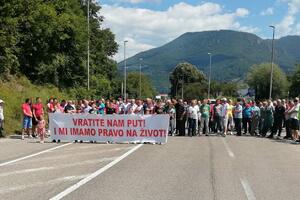 Mještani Bistrice i okolnih sela na sat blokirali magistralni put