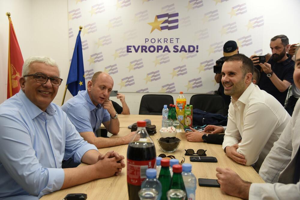 Sa nedavnog sastanka lidera koalicije Za budućnost Crne Gore sa Spajićem, Foto: Luka Zeković
