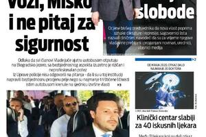 Naslovna strana "Vijesti" za 27. jul 2023.