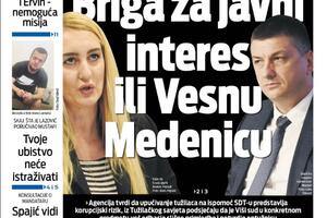 Naslovna strana "Vijesti" za 1. avgust 2023.