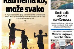 Naslovna strana "Vijesti" za 9. avgust 2023.