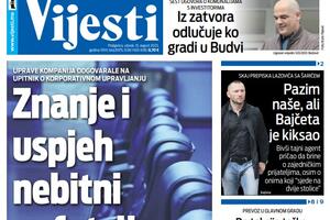 Naslovna strana "Vijesti" za 15. avgust 2023.