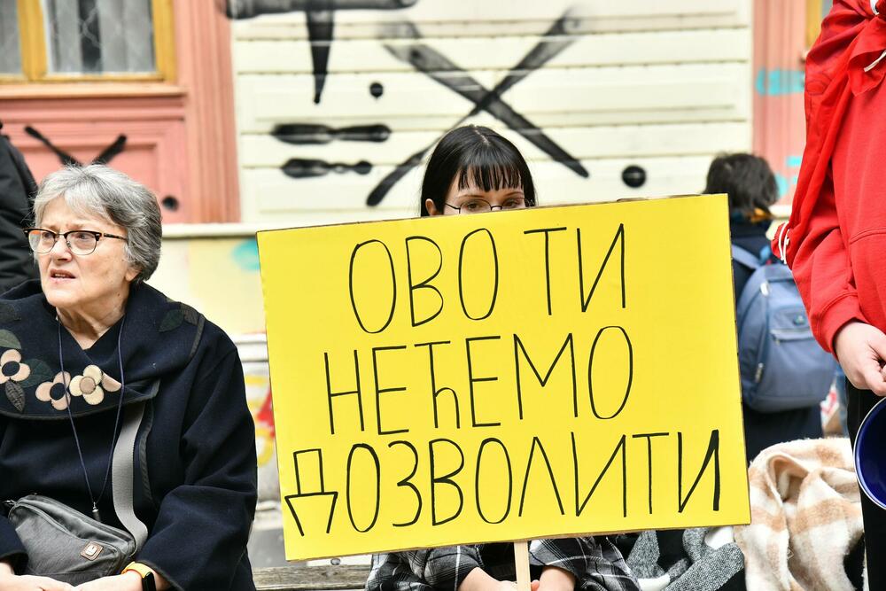 Protest ispred Filozofskog fakulteta u Beogradu