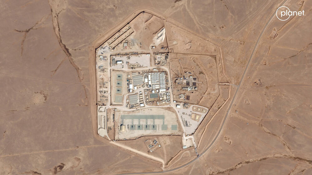 Satelitski snimak američke baze Toranj 22 u Jordanu