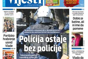Naslovna strana "Vijesti" za 29. februar 2024.