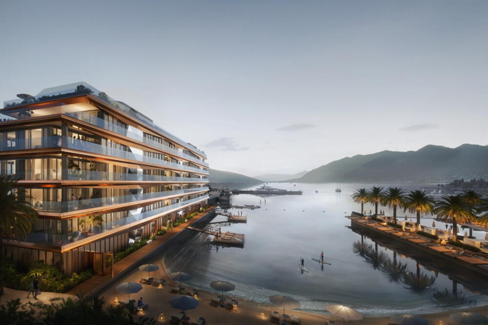 Crtež buduće luksuzne zgrade, koja se pravi na nasipu u moru, Foto: Visulent AB/Porto Montenegro