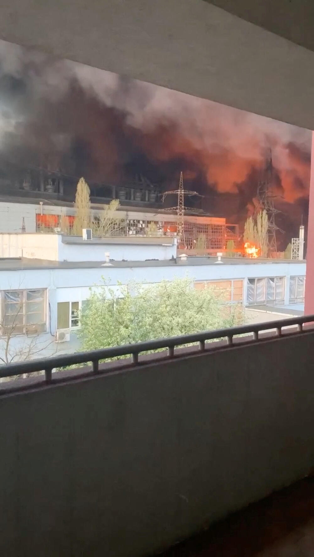 Dim i vatra na mjestu napada na elektranu Tripilska