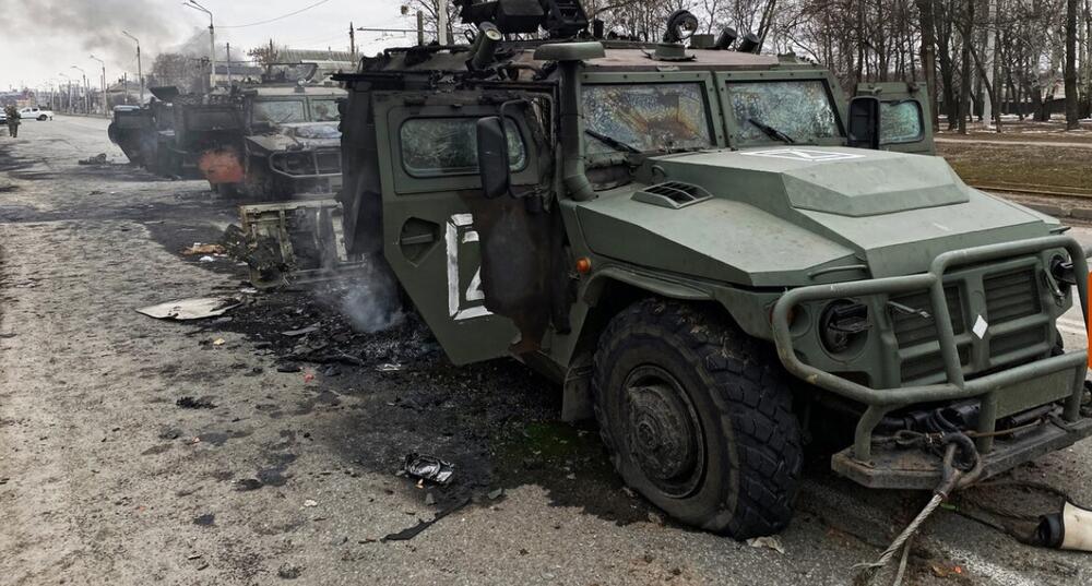 Uništena ruska vojna vozila u regionu Harkova krajem februara 2022.