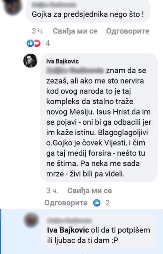 Komentar koji je postavila Bajković