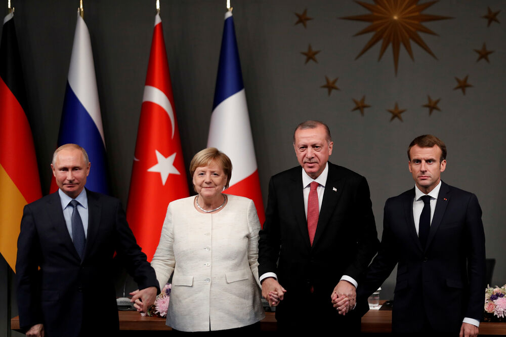 Vladimir Putin, Angela Merkel, Redžep Tajip Erdogan, Emanuel Makron, Foto: Reuters
