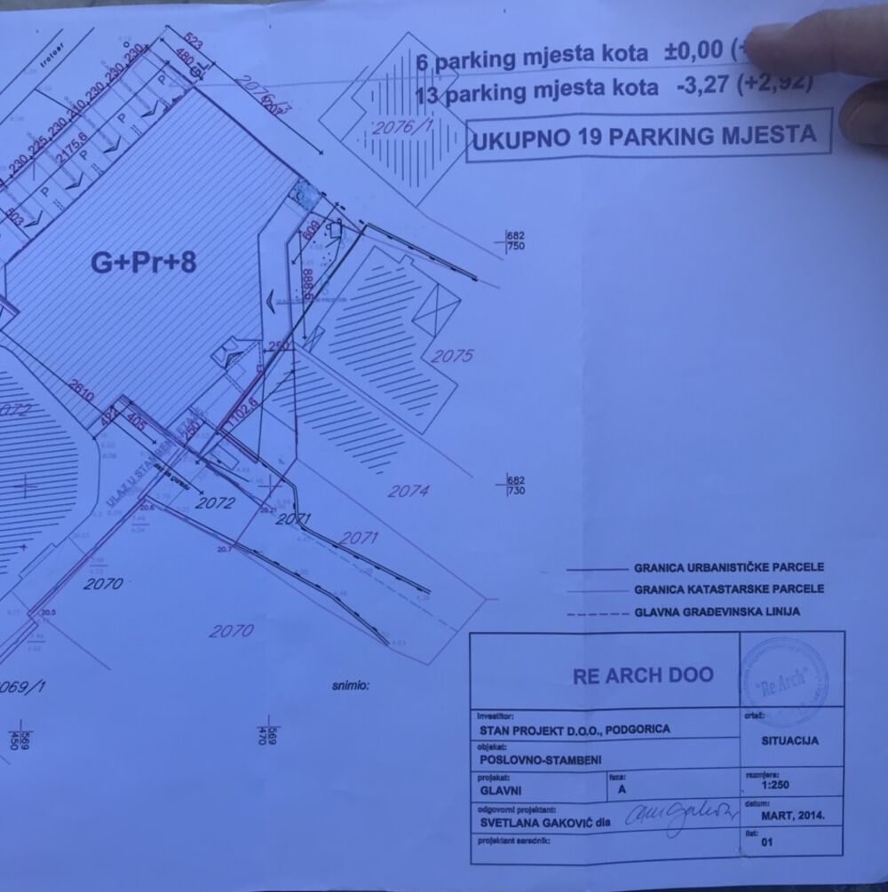 Glavni projekat zgrade, Franca, Budva