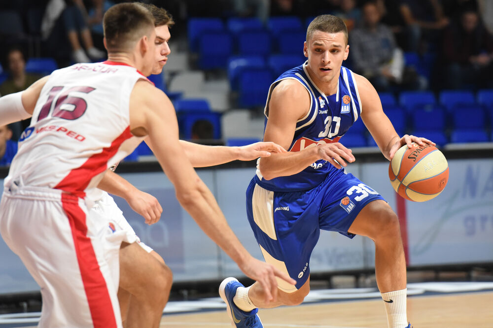 Petar Popopović KK Budućnost Voli - KK FMP, Foto: Savo Prelević