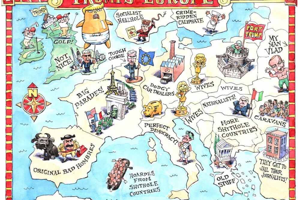 Tramp, šaljiva mapa, Foto: Politico.eu