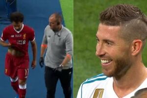 Dok je Salah napuštao teren, Ramos se zadovoljno smijao