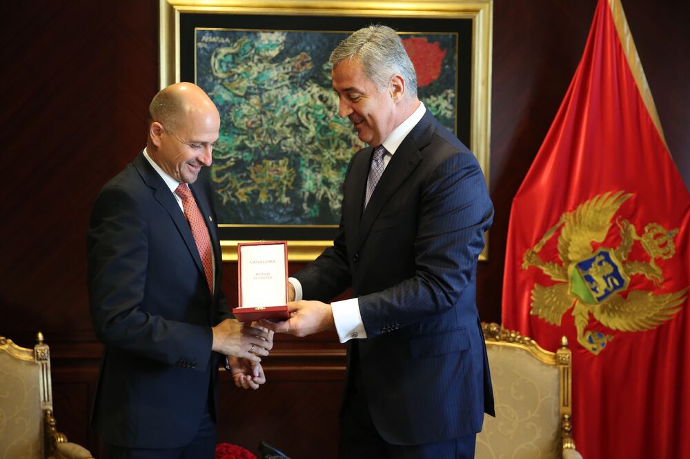 Kristijan Poša, Milo Đukanović, Foto: Služba za informisanje Predsjednika Crne Gore