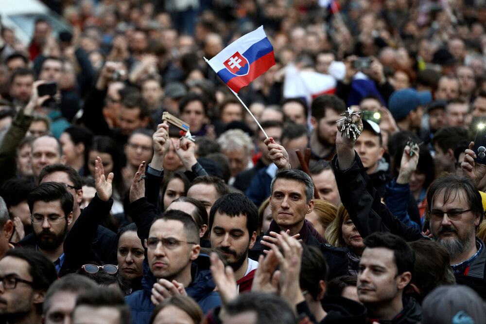 Bratislava, protest, Foto: Reuters