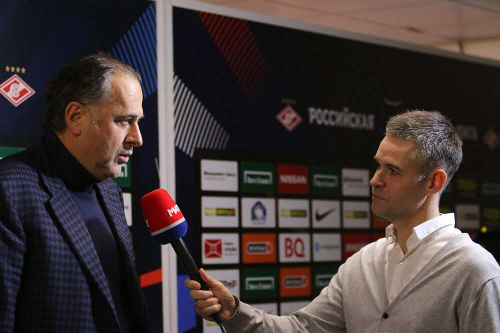 Božović daje izjavu nakon meča sa Spartakom