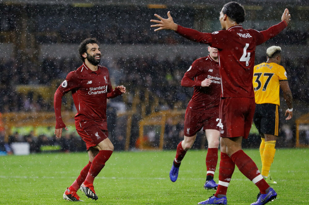 Mohamed Salah i Virdžil van Dajk slave drugi gol, Foto: DARREN STAPLES