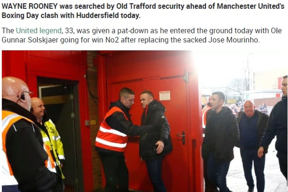 Runi na ulazu na Old traford, Foto: Printscreen
