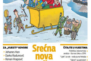 Naslovna strana "Vijesti" za 31. decembar, prvi i drugi januar