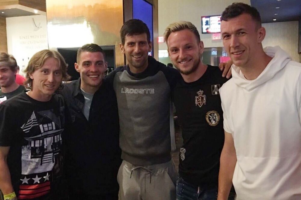 Luka Modrić, Mateo Kovačić, Novak Đoković, Ivan Rakitić i Ivan Perišić, Foto: Twitter