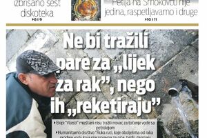 Naslovna strana "Vijesti" za 3. januar