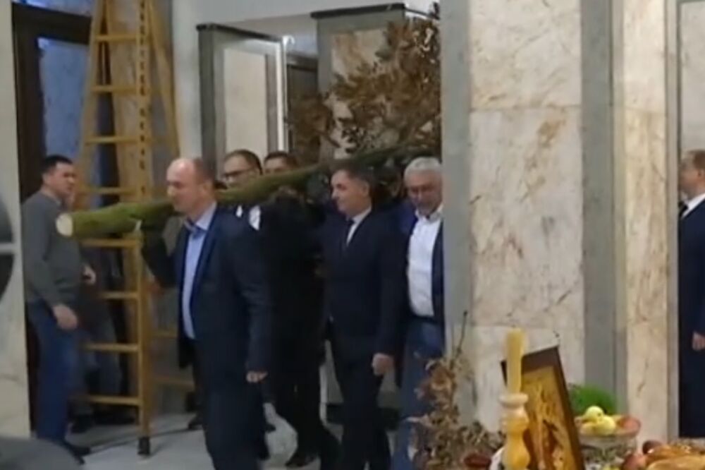 Knežević i Mandić jutros u zgradi Predsjedništva Srbije, Foto: Screenshot