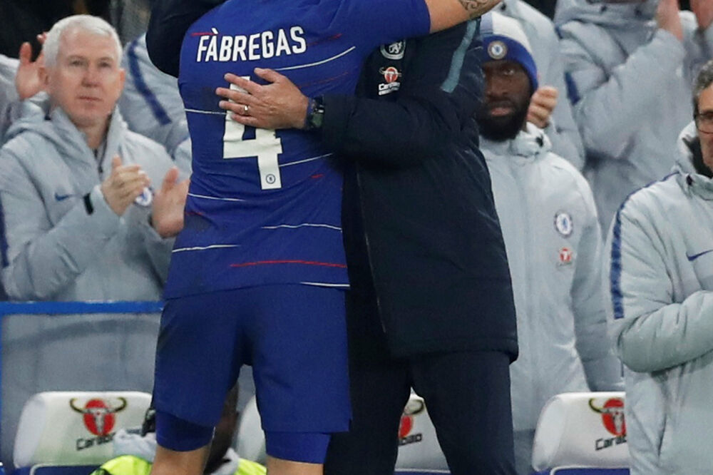 Oprostio se od Stamford Bridža: Fabregas i Sari, Foto: Reuters
