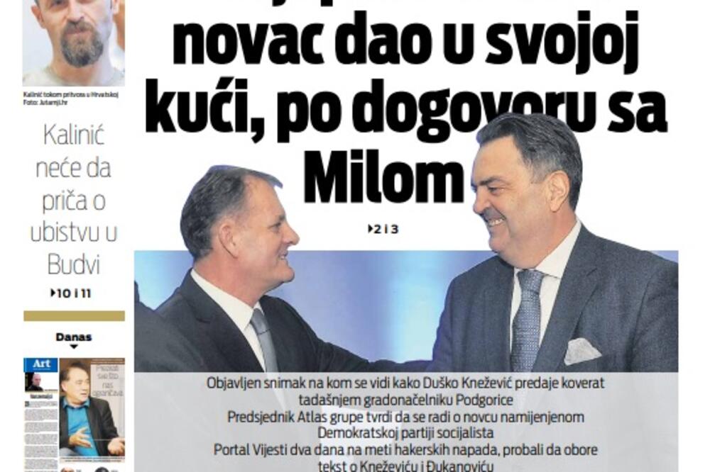 Naslovna strana Vijesti za 12. januar