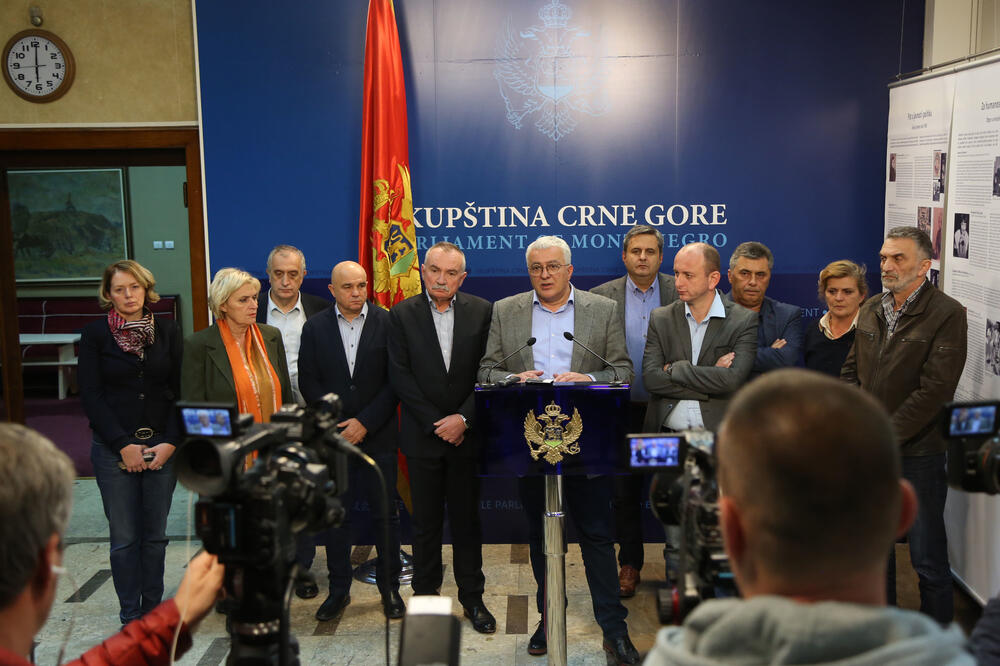 Demokratski front, DF,  Andrija Mandić, Milan Knežević, Branko Radulović, Foto: Filip Roganović