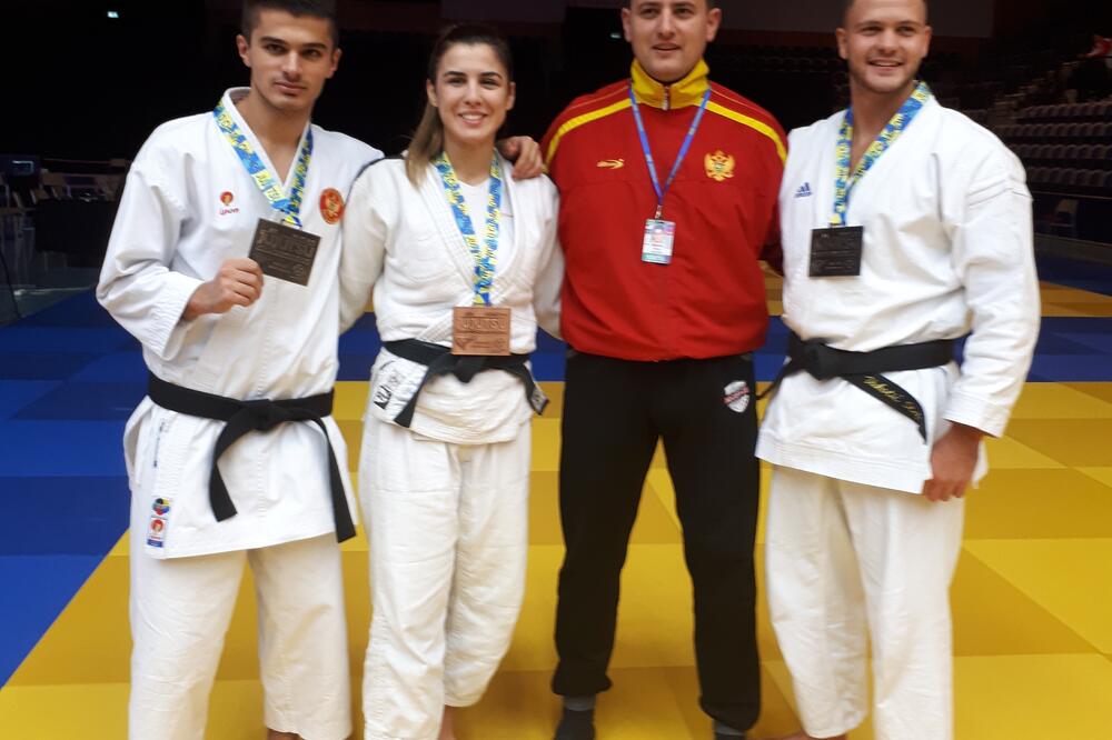 Filip Pešić, Mirjana Milić, Stefan Vukotić, Foto: Džiu-džicu savez Crne Gore