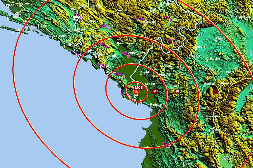Zemljotres Ulcinj, Foto: Seismo.co.me
