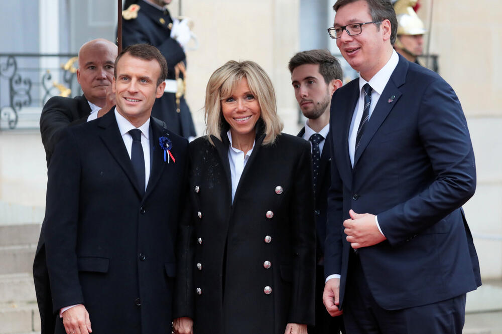 Emanuel Makron, Brižit Makron, Aleksandar Vučić, Foto: Reuters