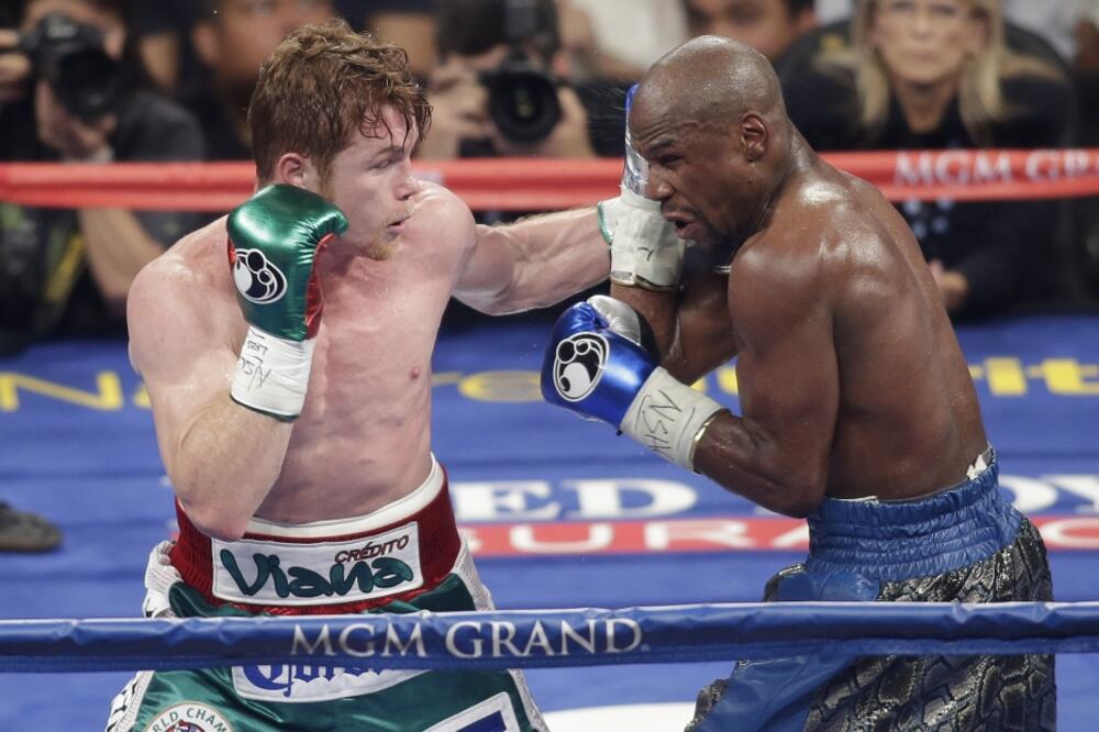 Flojd Mejveter, Saul Alvarez, Foto: Beta/AP