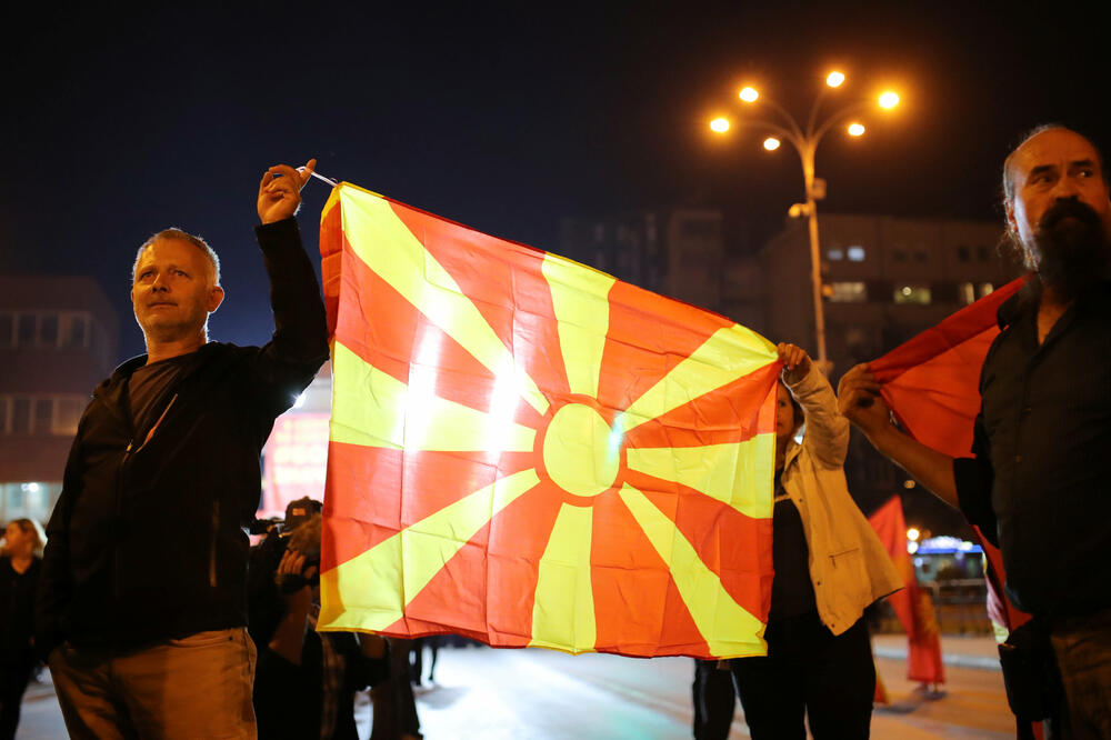 Makedonija, pristalice bojkota referenduma, Foto: Reuters