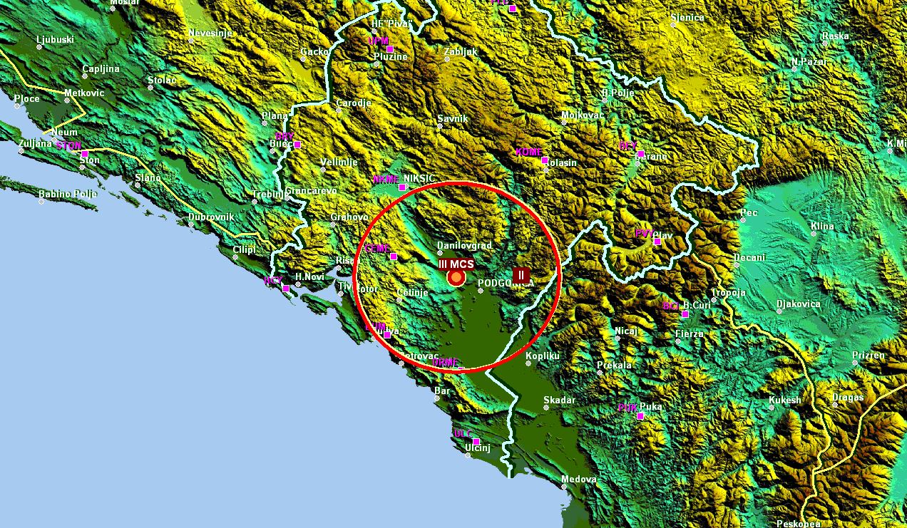 Slabiji zemljotres kod Novog sela, osjetio se i u Podgorici
