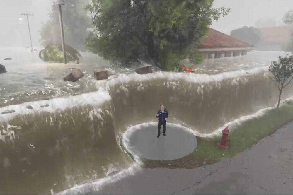Uragan florens, simulacija, Foto: Printscreen (twitter)