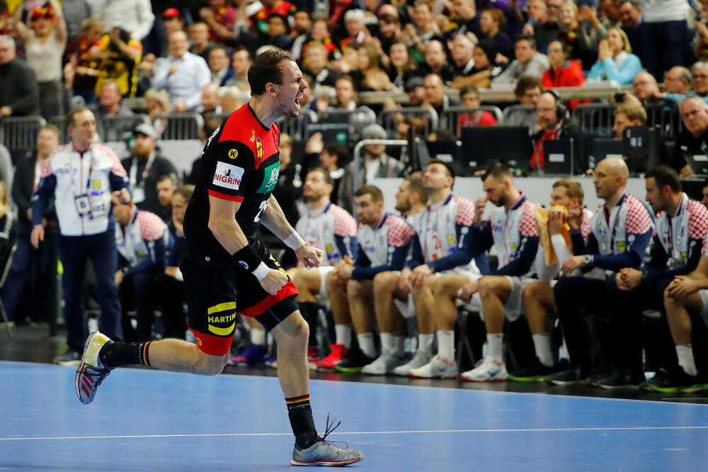 Kai Hefner slavi gol protiv Hrvatske, Foto: WOLFGANG RATTAY