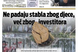 Naslovna strana "Vijesti" za 24. januar