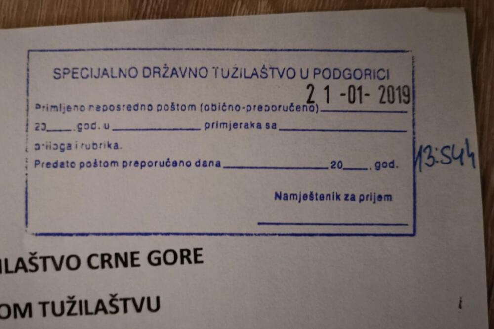 Dokument dostavljen SDT-u, Foto: Privatna arhiva