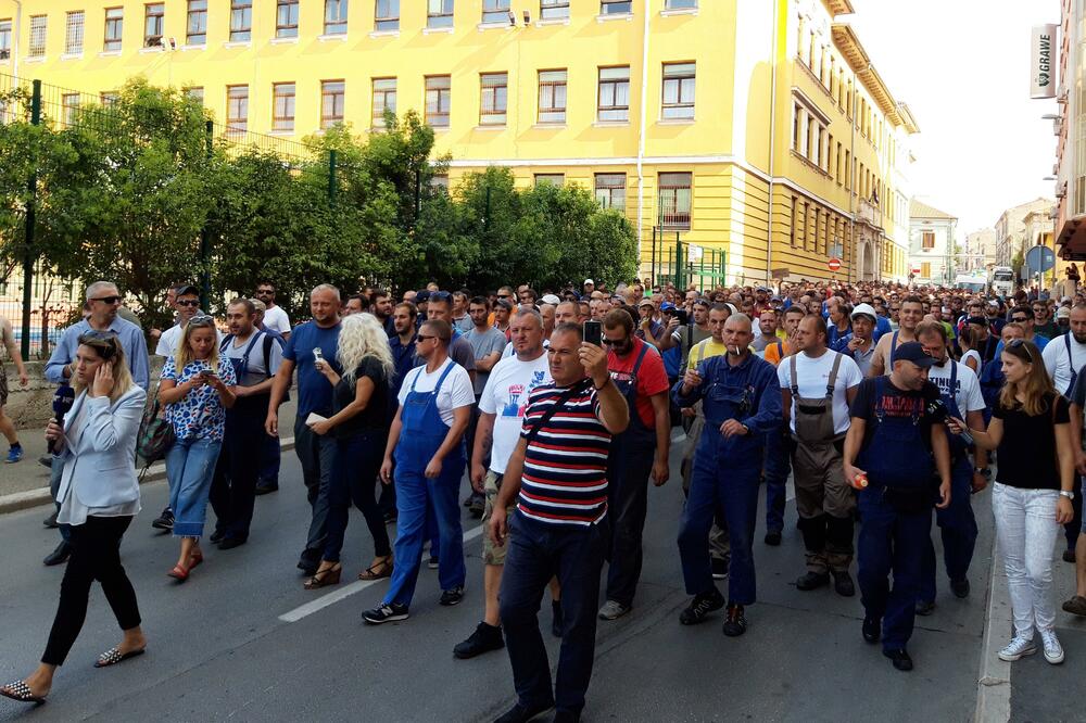 Radnici Uljanika, protest, Foto: Betaphoto