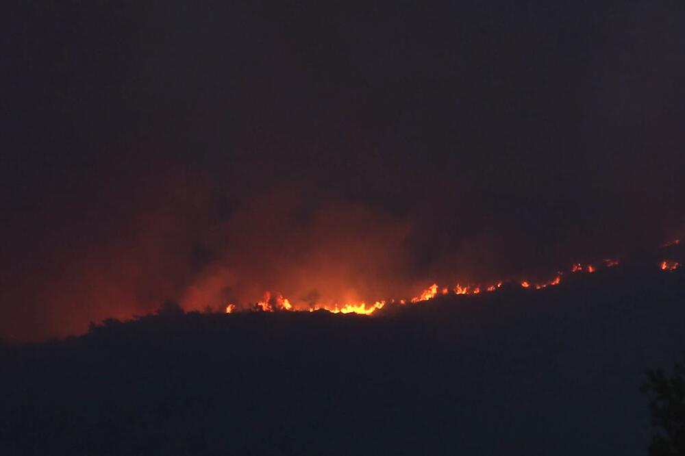 Paštrovska gora, požar, Foto: Printscreen