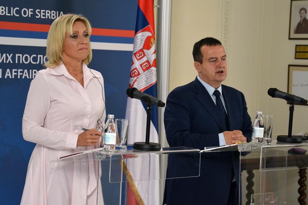 Marija Zaharova, Ivica Dačić, Foto: Beta-AP