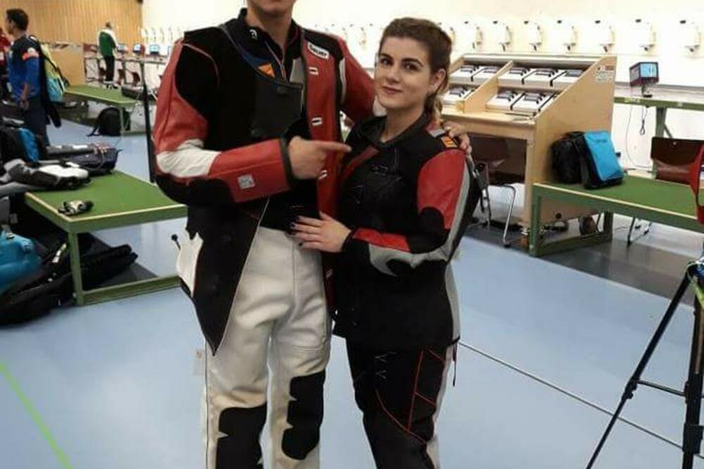 Miloš Božović i Anđela Miličković, Foto: Streljački savez Crne Gore, Streljački savez Crne Gore